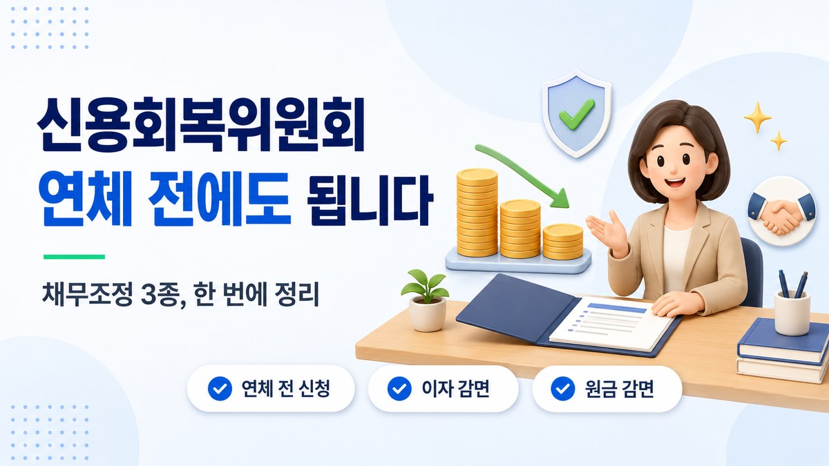 신용회복위원회 채무조정 — 연체 전에도 신청 가능, 이자·원금 감면 3종 정리