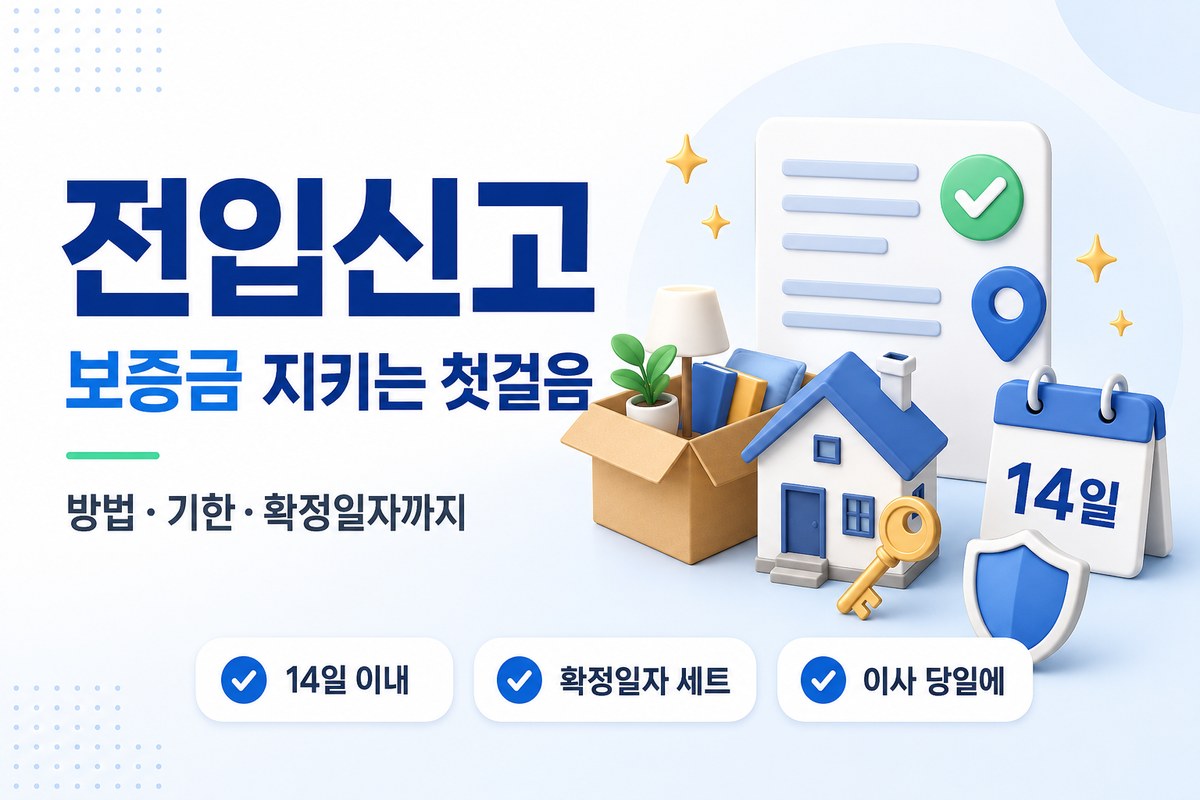 전입신고 방법·기한·확정일자 — 보증금 지키려면 이사 당일 14일 이내 신고
