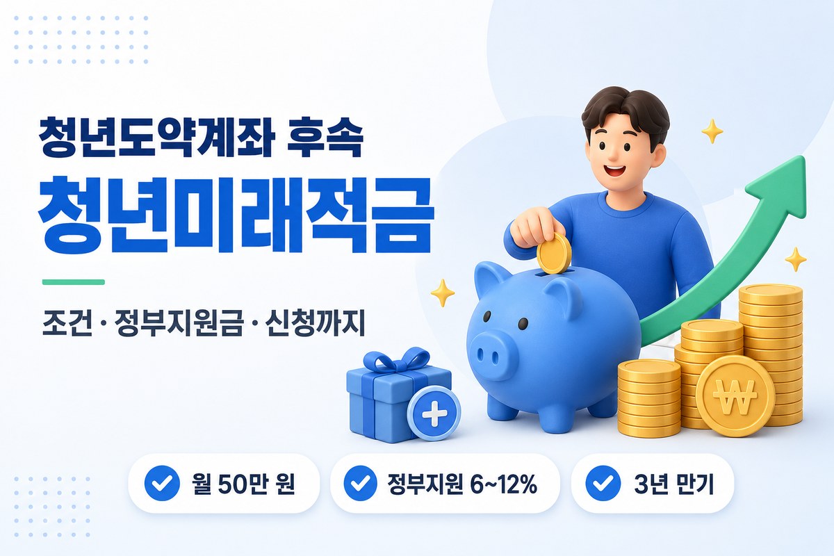 청년미래적금(청년도약계좌 후속) — 월 50만 원, 정부지원 6~12%, 3년 만기 조건·신청 정리